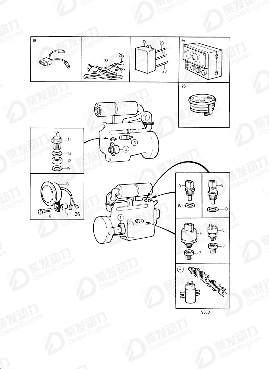 volvo penta Cable kit 848947 Drawing volvo penta Cable kit 848947 Drawing